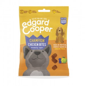 Edgard & Cooper, graanvrije bites met kip, blauwe bessen & appel  50g