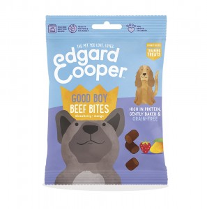 Edgard & Cooper, graanvrije bites met rund, aardbei & mango  50g